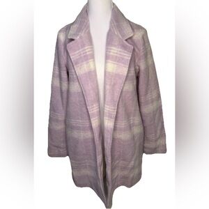 Cynthia Rowley Purple Striped Open Front Sweater